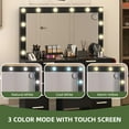 thumbnail image 4 of Uforic Glass Top Vanity Desk with Lighted Mirror, 10 Drawers & Power Outlets for Adults, Black, 4 of 9