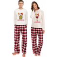thumbnail image 4 of Winedeer-Conjunto de pijamas para parejas, ropa de dormir de Navidad, color gris, para hombre y mujer, 4 of 4