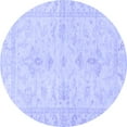 thumbnail image 1 of Ahgly Company Machine Washable Indoor Round Oriental Blue Traditional Area Rugs, 7' Round, 1 of 4