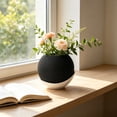 thumbnail image 4 of Woven Textured Two-Tone Small Flower Pot Decorative Bonsai Planter With Saucer For Living Room Home Desk, 4 of 6