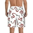 thumbnail image 3 of Yiaed Red Snake Print Men's Swim Trunks with Lining Quick Dry Sports Shorts Beach Shorts Boardshorts-Small, 3 of 5