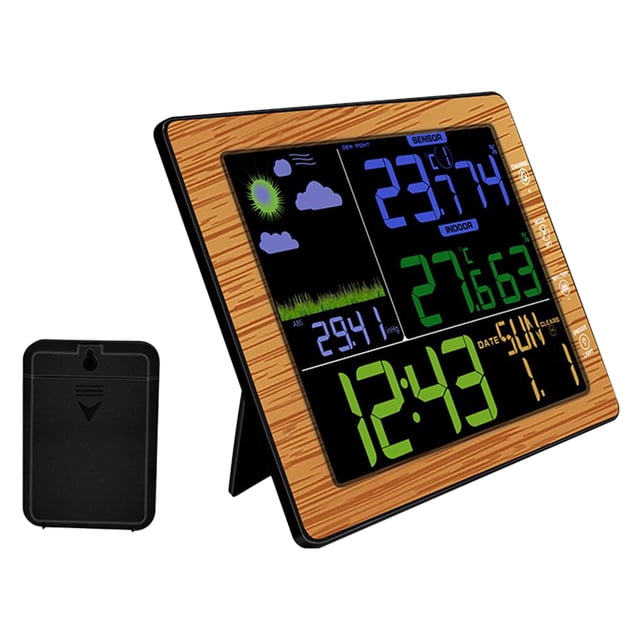 Relojes Escritorio Creativos Cgtredaw Relojes Pronóstico Del Tiempo con Pantalla LCD A Color para Interiores Y Exteriores