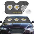 thumbnail image 2 of Fotbe Keep Life Simple Daisy Flower Car Windshield Sunshade | Sun Visor Protector Front Window Shade, Keeps Out UV Rays, Keeps Your Vehicle Cool-Small, 2 of 7