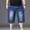 Blue, variant on Capri Jeans for Men Wide Leg Straight Fit Pull On Stretchy Denim 3/4 Pants Elastic Waist Long Shorts with Pockets and Drawstring Blue