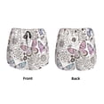 thumbnail image 5 of Picia Vintage Butterflies Pattern Women's 2 in 1 Athletic Running Shorts High Waisted Workout Casual Gym Sweat Shorts with Comfy Liner Zipper Pockets-Small, 5 of 9