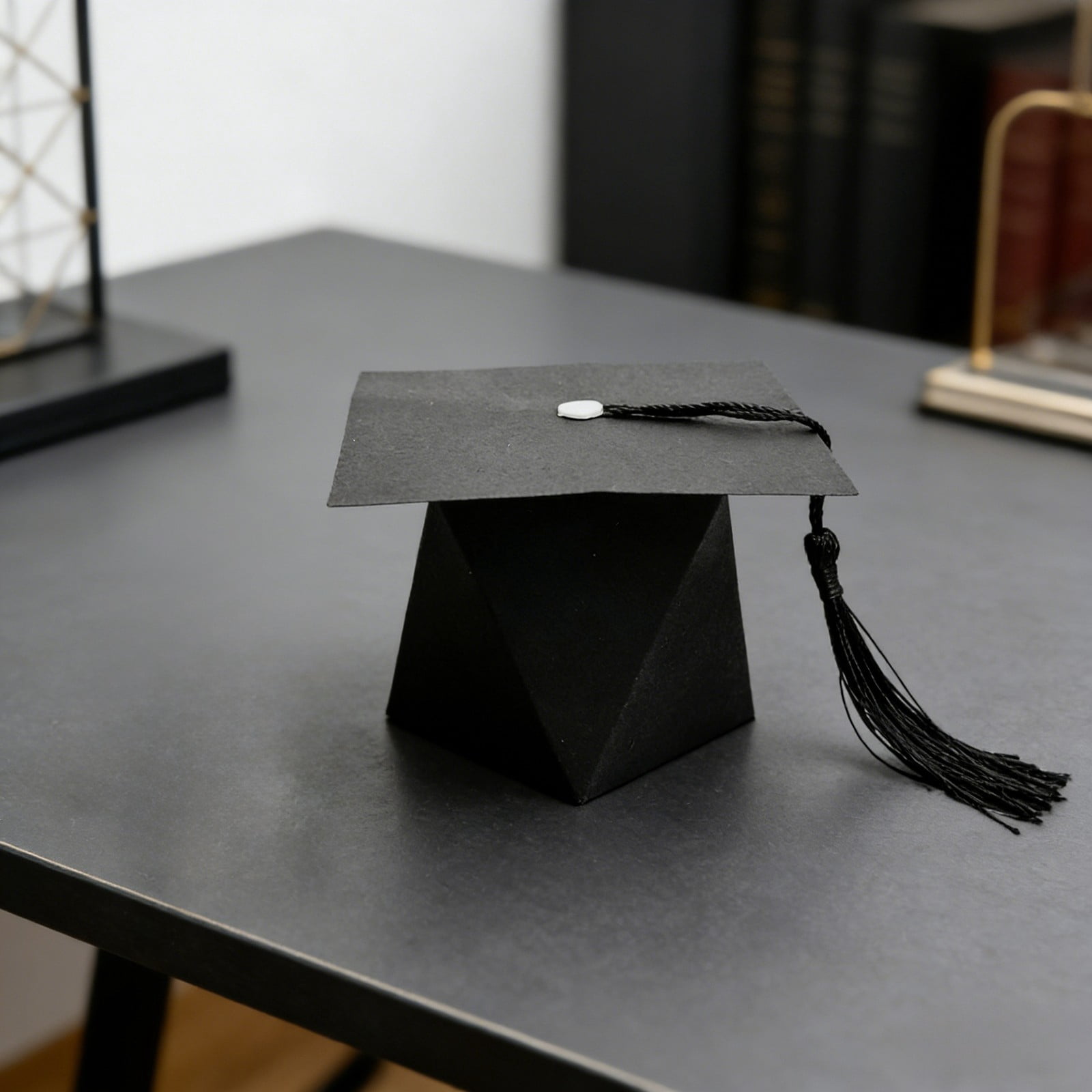 Graduation Candy Boxes 30 Pcs - Grad Cap Shaped DIY Gift Boxes for Party Favors, Graduation Decorations, and Ceremony Containers, Graduation Decorations Supplies (Black)