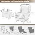 thumbnail image 4 of Wingback Chair Covers Slipcover,2 Piece Stretch Wing Chair Covers,Waterproof Soft Wingback Armchair Slipcover for Living Room and Bedroom, 4 of 8