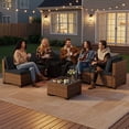 thumbnail image 4 of Noelse 7 Pieces Outdoor Patio Furniture Set, Wicker Sectional Sofa Set Sectional Conversation Sets with Cushions and Coffee Table for Garden, Balcony, Porch, Black, 4 of 9
