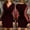 Wine Dress, variant on Sales Women's Dress Plus Size Dressy Loose V-Neck Retro Party Dress Comfy Casual Long Sleeve Solid Color for Mujer Elegante Wine M