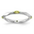 thumbnail image 6 of Auriga 925 Sterling Silver Rhodium-plated Peridot Ring for Women Size- 5, 6 of 6