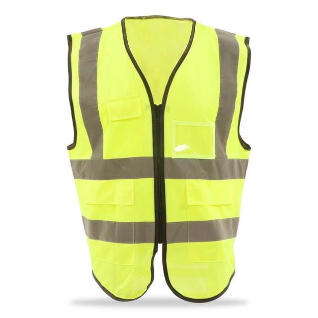 Chaleco de seguridad reflectante de poliéster de alta visibilidad con bolsillo para ingenieros de trabajo XL