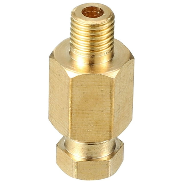 Unique Bargains 1 Pc M6x0.75 Universal Brass Fitting Compression - Car - Brass Gold Tone