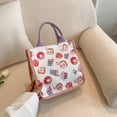 thumbnail image 3 of Bolso pequeño con dibujos animados, estilo fresco, bolso de lona para mujer, bolso de mano de algodón y lino, bolso de mano, mini bolso de almuerzo a rayas, 3 of 6