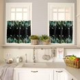 thumbnail image 4 of Red Leaf Kitchen Curtains, Fall Plant Country Vintage Watercolor Black 3-Piece Kitchen Curtain Valance and Tiers Set 36 Inch Length, Rod Pocket Half Window Curtains for Cafe Living Room Bathroom, 4 of 6