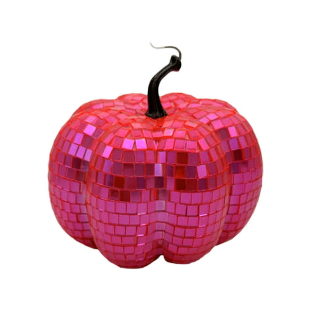 BKER Ornement de Bureau Disco Citrouille avec Lumières LED et Base Rotative pour Fête à la Maison