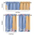 thumbnail image 6 of Blue and Yellow Block Flowers Kitchen Curtain Valance 3 Piece Set Short Curtain Sink Window Decor 36 Inch Small Window Treatment Tier 27.5x36 Length, 6 of 6