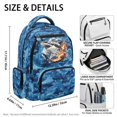 thumbnail image 5 of Chririnla Blue Sharks Camo Waterproof Cartoon School Bag for Daily Commute Daily Use, Soft Padded Pockets 600D Polyester Backpack, 5 of 9