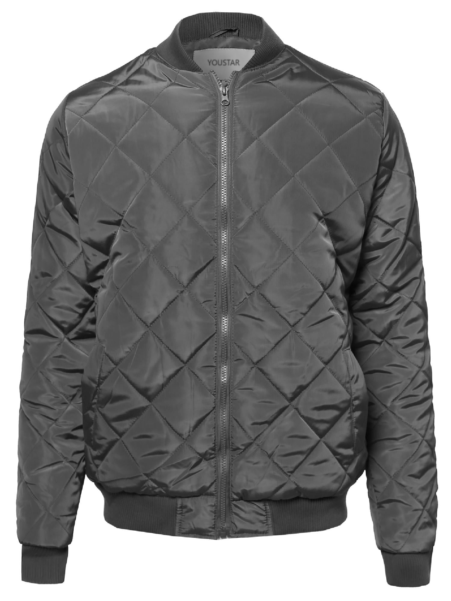 FashionOutfit Men's Classic Quilted Padded Bomber Jacket