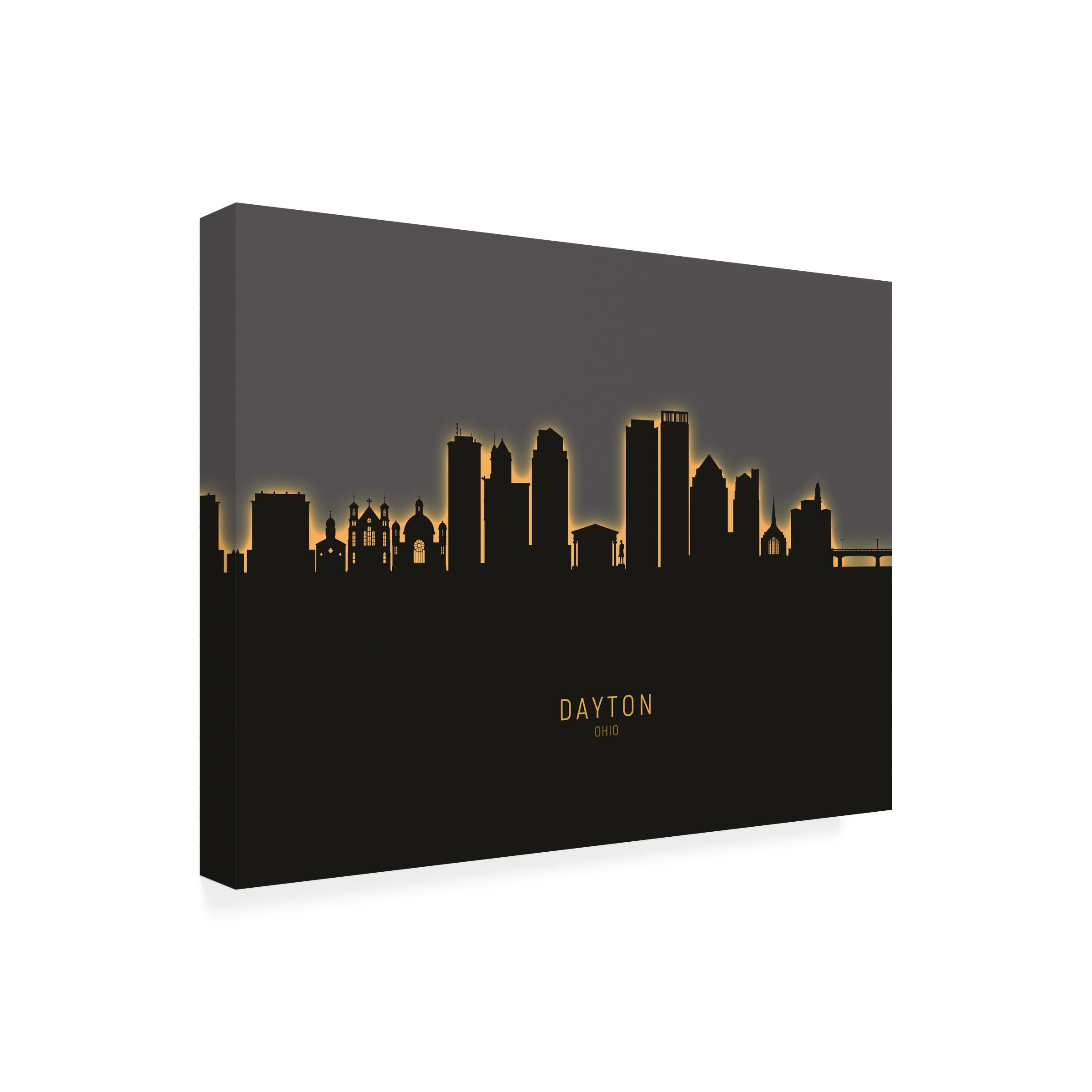 Michael Tompsett 'Dayton Ohio Skyline Glow II' Canvas Art