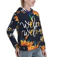 thumbnail image 6 of Kdxio Sunflower Welcome A Print Womens Oversized Hoodies Sweatshirts Hooded Pullover Tops Sweaters Casual-Large, 6 of 7
