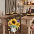 thumbnail image 2 of Table Runners 120 Inches Long Dress Scarves, Sunflower Farmhouse Coffee/Dining/Kitchen Table Runner for Living Room, Yellow Flowers Summer Botanical Wooden Retro Art 13x120 Inch, 2 of 9
