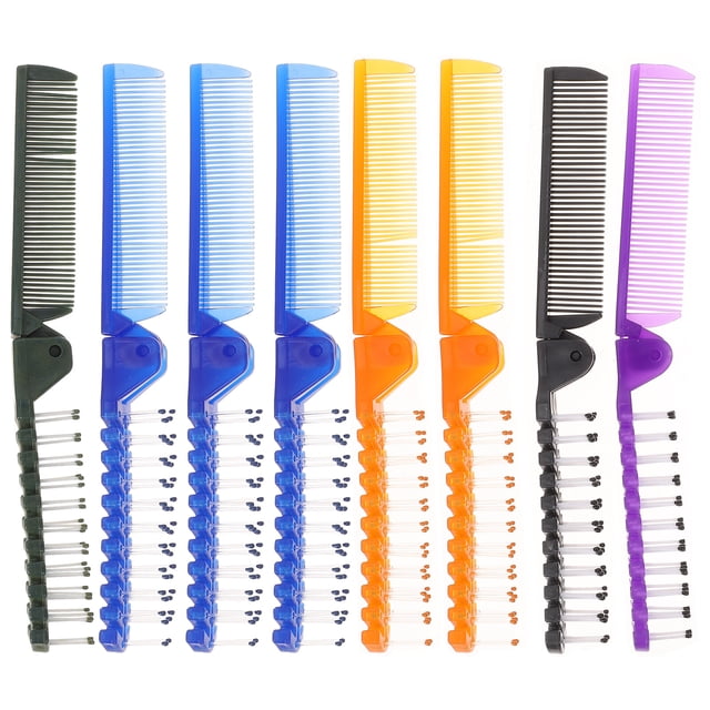 8pcs peine plegable peine plegable peine plegable peinado antiestático peinado largo peine recta para viajes (color al azar)