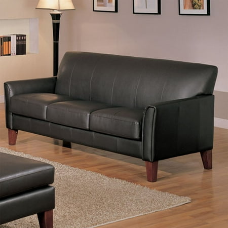 Tribeca Vinyl Upholstered Sofa, Chocolate (( incomplete)) ( box 1/3)