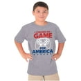 thumbnail image 4 of I Paused My Game For America Joke Crewneck T Shirts Boy Girl Teen Brisco Brands XS, 4 of 6