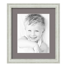 ArtToFrames 12.5x15" Matted Picture Frame with 8.5x11" Single Mat Photo Opening Framed in 1.25" Off White Wash on Ash and 2" Pewter Mat (FWM-4098-12.5x15)