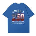 thumbnail image 5 of 250th Anniversary United States Flag Print T Shirt Loose Fit Short Sleeve Crewneck Top for Women Men 1776 2026 Semi Centennial Tee Blue S, 5 of 5