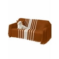 thumbnail image 2 of Burnt Orange Beige Striped Sofa Covers for 2-3 Cushion Couch L-Shaped Sectional, Modern Farmhouse Retro Lines Washable Sofa Covers Slipcover for Living Room Furniture, Couch Cover Blanket 71"x134", 2 of 9