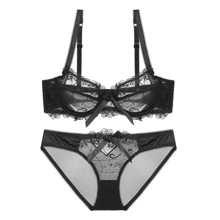 LARUYEKO Sexy Lace Push Up Bra Ladies Underwear Girls Bra Bra Set Non Lace Lingerie Set Ballroom T Shirts Lace Underwire Bra Set Spicy Underwear Lace Fan Set Hence under Wear Lace Shorts Set Women