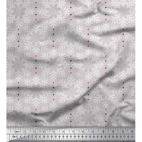 Soimoi Rayon Crepe Fabric Artistic Floral Night Wear Printed Craft Fabric by The Yard 46 Inch Wide