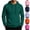 Dark Green, variant on HAJWOH Men's Hoodie Pullover Long Sleeve Sweatshirt Drawstring Casual Workout Top With Pockets