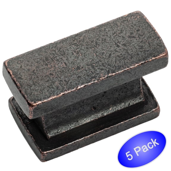 5 Pack - Cosmas 701HB Hammered Bronze Contemporary Cabinet Hardware Knob - 1-7/16" Length