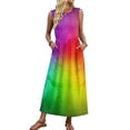 thumbnail image 6 of Women's Summer Maxi Dress 2026 Sleeveless Tie Dye Casual Loose Long Beach Sundress Travel Vacation Outfits, 6 of 7
