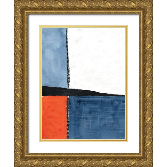 Lee, Judson 19x24 Gold Ornate Wood Framed with Double Matting Museum Art Print Titled - Abstract Block