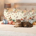 thumbnail image 3 of Orange Blue Fall Outdoor Waterproof Pillow Covers, Thanksgiving Pumpkins Botanical Decorative Rectangle Throw Pillowcase Sofa Cushion Sham for Patio/Couch/Chair, 20"x12" 2 Pack, 3 of 8