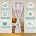 thumbnail image 2 of Pink Bow Door Cover Curtain, Princess Style Bowknot Love Hearts Girly Fairy Doorway Curtain for Living Room Decor, Initial Letter E Chic Romantic 80"x52" Door Drape Adults, 2 of 5