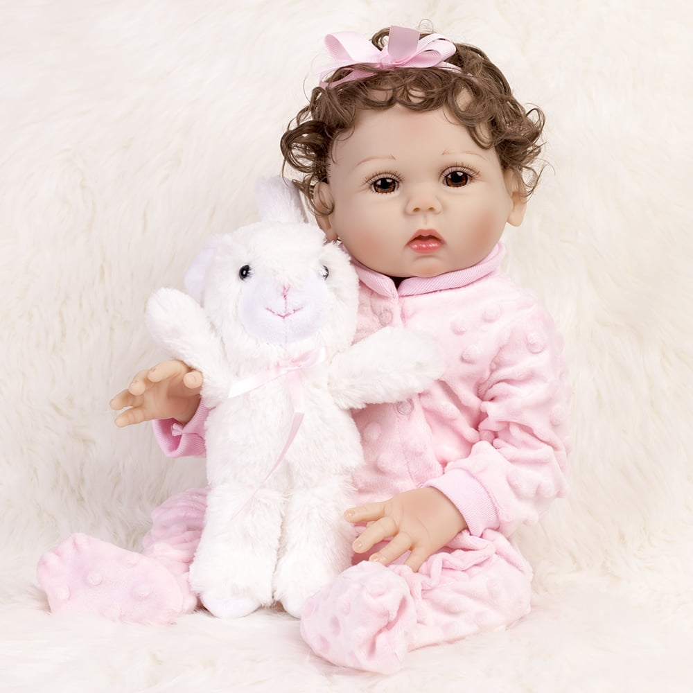 Reborn Baby Dolls Full Body Vinyl 18 inch Lifelike Waterproof Girl Doll Handmade Gift with Accessoreis