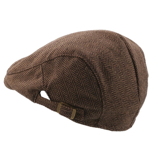GAXIRE Vintage Men's Beret Cap Coffee Color French Style Hat Adjustable Size
