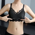 thumbnail image 6 of Front Close Bras for Women Ladies Comfortable Breathable No Underwire Lace Push up Bra Underwear V-Neck No Underwire Bra Feature Hook and Eye Closure Full-Figure Bra Style Y-588 , Black 42, 6 of 8
