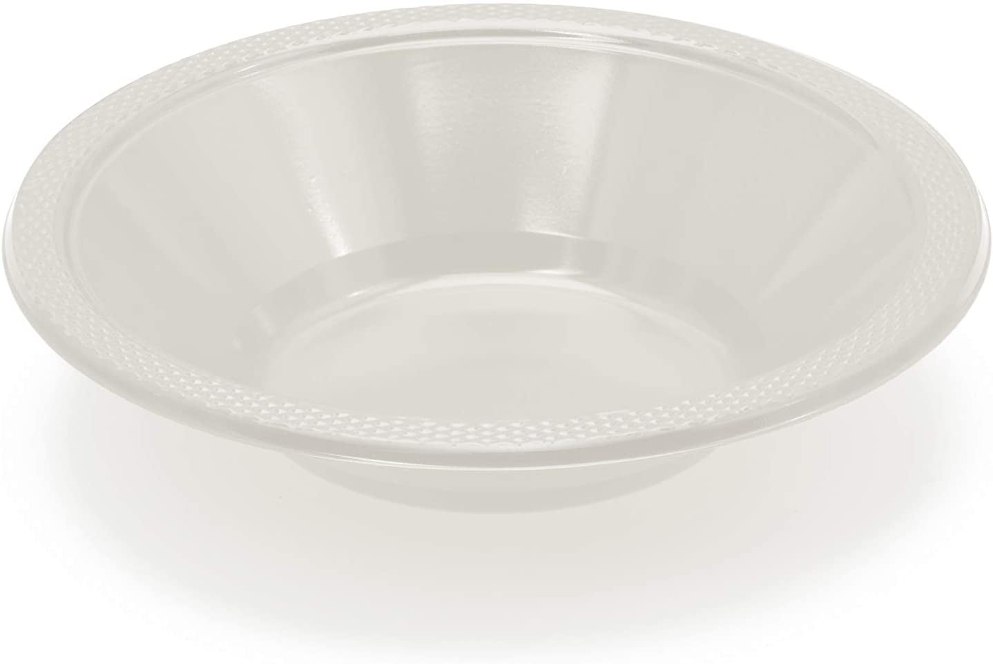 Exquisite 50 Ct. Ivory Disposable Plastic Bowls Bulk Cream Colored