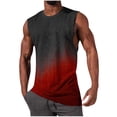 thumbnail image 2 of Gamivast Mens Undershirts Tank Graphic Printed Gradient Beach Shirts Crew Neck Muscle Fit Summer Shirts Breathable Athletic Running Gym, 2 of 5