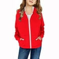 thumbnail image 5 of Girls Zip Up Hoodies Teen Thin Fleece Full-Zip Sweatshirts Jacket Hooded Casual Fall Lightweight Coat with Pocket, 5 of 6