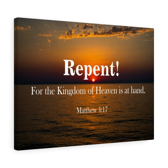 Scripture Walls Repent Matthew 4:17 Christian Home Decor Bible Art Unframed