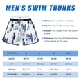 thumbnail image 5 of Zando Boys Swim Trunks Men 5 Inch Inseam Quick Dry Swimming Trunks 80s 90s Vintage Beach Shorts with Mesh Lining Blue Leaves, 5 of 5