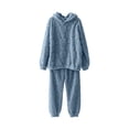 thumbnail image 3 of StSilkitty Fleece Pajama Sets 2 Piece for Women Long Sleeve Hoodies and Pants Sleepwear Set Winter Fuzzy Warm Loungewear, 3 of 8