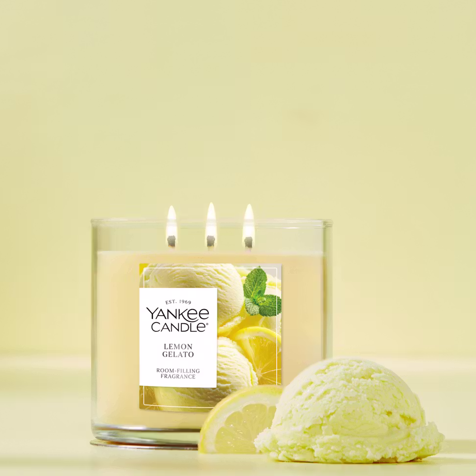 thumbnail image 2 of Yankee Candle Lemon Gelato Large  Signature 3-Wick Tumbler Candle - with Scents of Iced Lemon, Fluffy Marshmallow, and Smooth Vanilla, 2 of 4