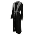 thumbnail image 2 of Bata larga de forro polar para hombre, bata de baño con capucha, ropa de dormir, 2 of 3